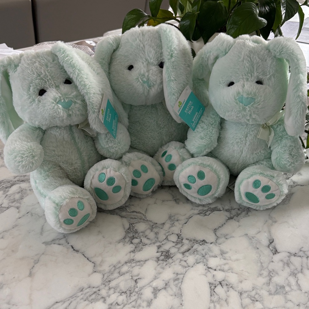 Mint Green Stuffed Bunny Toy